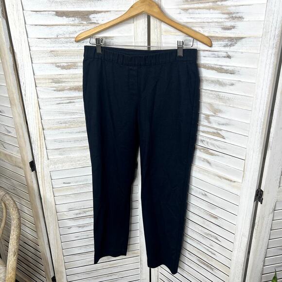 J. JILL Women's 8 Petite Pull On Ponte Knit Trouser Pant Straight Leg Navy Blue - Picture 5 of 9